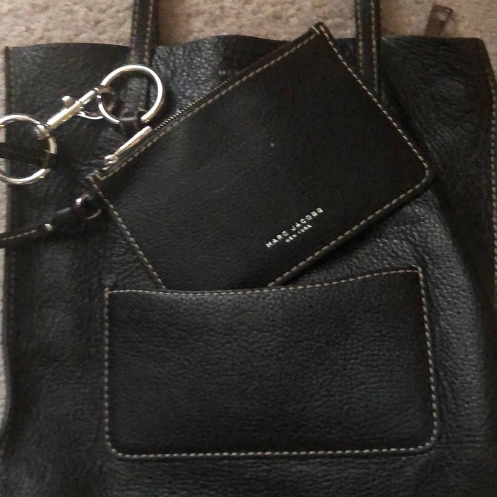 Marc Jacobs Black Pebbled Leather Handbag.